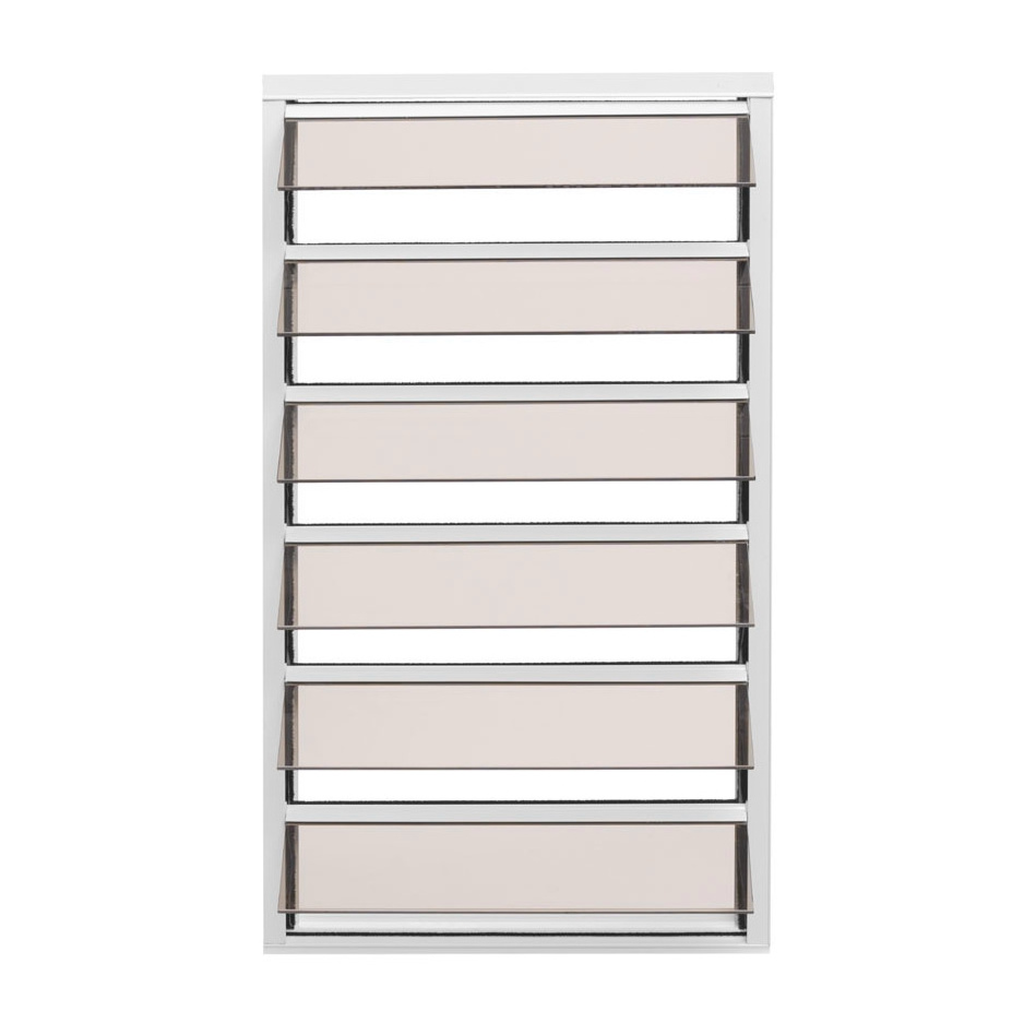 Free Sample Rectangular Shutters Bathroom Windows Blinds Jalousie Design Ventilated Aluminium Frame Glass Louver Window