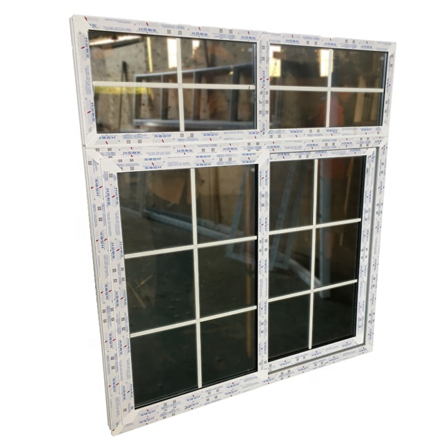 French Grill Design 3 Tracks Window Frame Glass Doors And Slider Upvc/Pvc Small Sliding Windows For Home