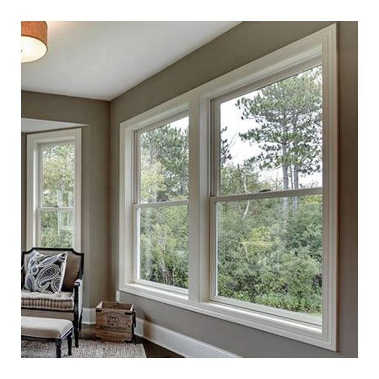 The top quality  double glass UPVC single hung window