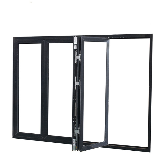 Cheap screen foldup Frameless Accordion bi fold retractable foldable Fold up bifold Folding aluminum windows cost