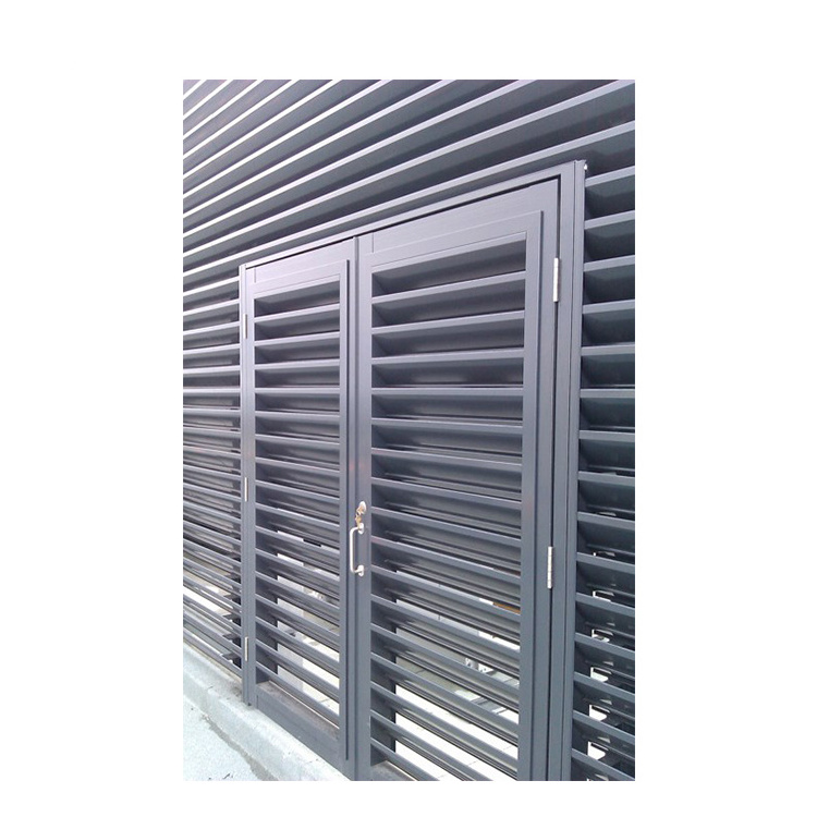 Hurricane Outdoor Metal Jalousie Exterior Adjustable blind Aluminum window with built in shutters security