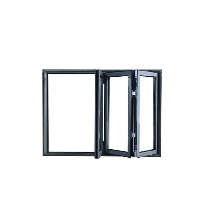 Cheap screen foldup Frameless Accordion bi fold retractable foldable Fold up bifold Folding aluminum windows cost