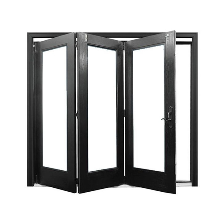 Top stacking french Balcony vertical Folding tempered glass side Aluminum bifold windows door and push up with accordion