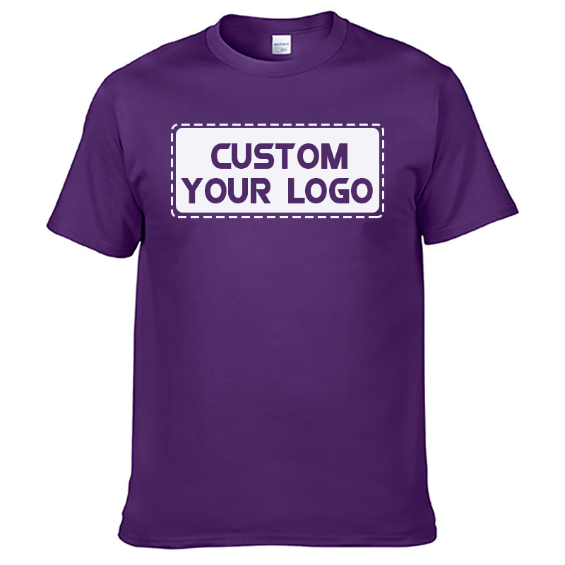 custom logo tee shirt 100% organic cotton t shirt Men's T-shirt with dtg logo