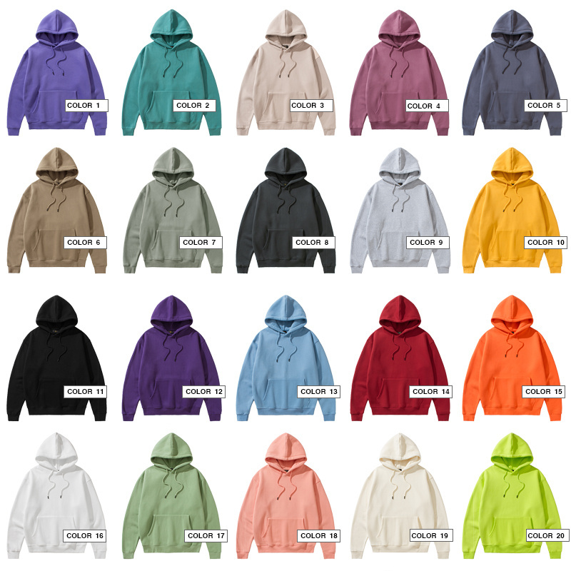 wholesale 500gsm unisex 100% cotton hoodie pullover high quality mens blank fleece hoodie in stock