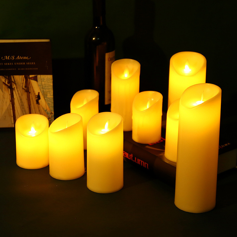 Led Candles Dynamic swaying Real Wax Pillar Flameless Candles Lights