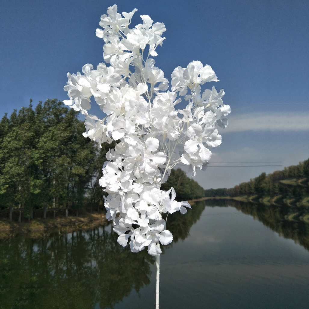 Artificiel Decor Flowers Wholesale High Quality Light White Silk Cherry Blossom Branches Artificial Flower For Wedding