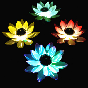 Garden Night Decoration Solar Power Energy Floating Lotus Led Light Lotus Flower Light Lotusflower Lamp for Pond Park