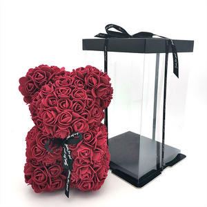 2023 Hot Artificial Flower Rose Gifts For Valentine's Day 25cm 40cm Artificial Foam Teddy Bear Rose Bear Flower