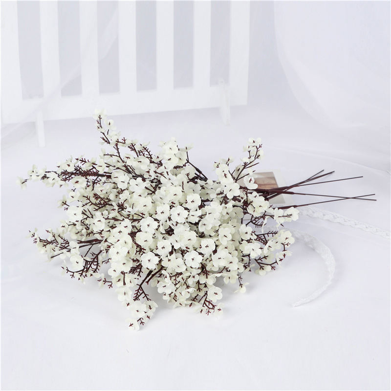 Babys Breath Artificial Flowers Red Real Touch Faux Gypsophila Bouquet Fake Silk Plants Decor for Home