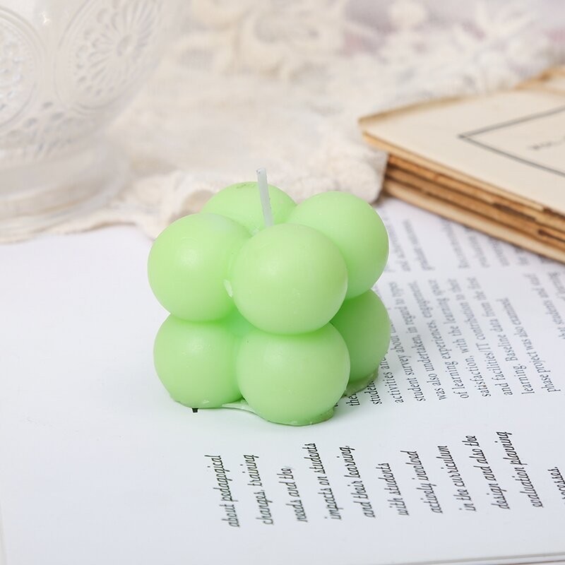 Wholesale Soy Wax Little Mini Bubble Cube Scented Candle For Wedding Gift Clear Transparent Box Packing