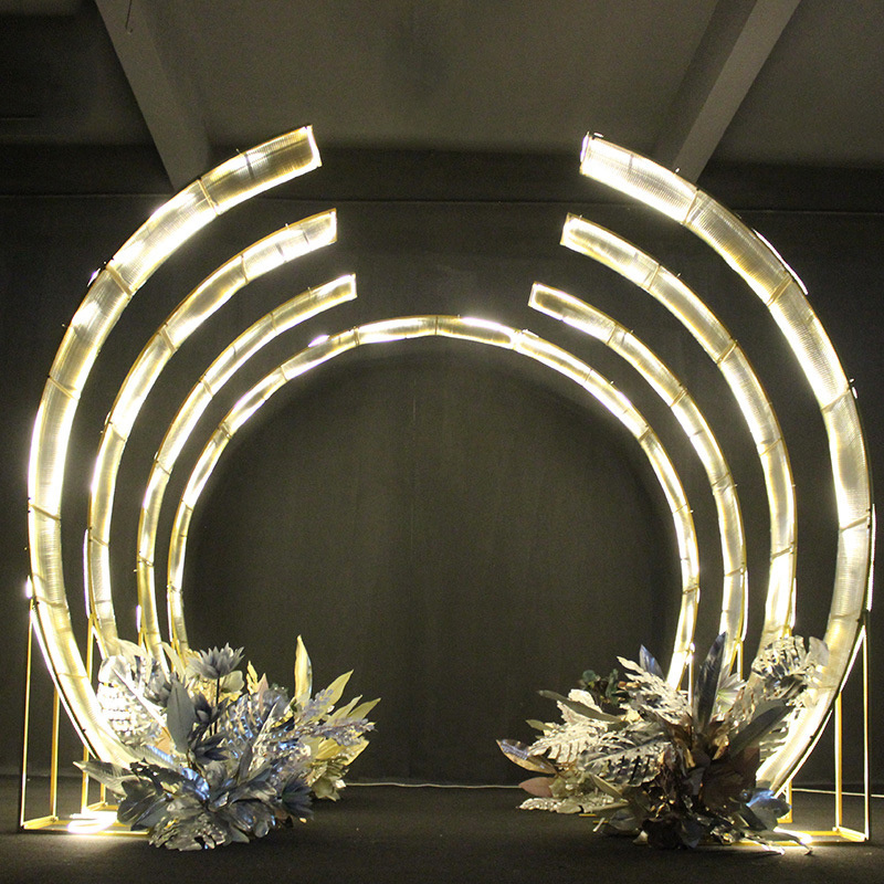 New Style 7 Pcs Iron Arches Optional Led Wedding Arch Centerpieces For Wedding Table Wedding Arch