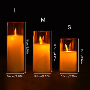 A00116-Custom White Beige Color Home Festival Christmas Halloween Decoration Flameless PlasticElectric Lights Pillar Led Candle