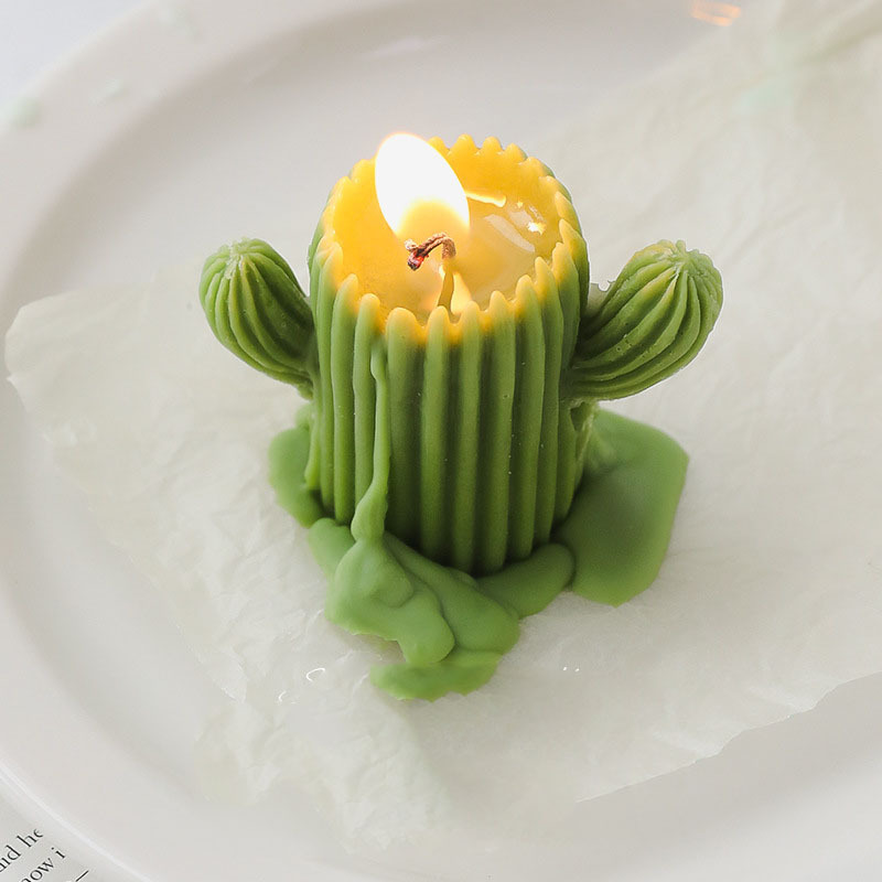 Handmade Floating Candles cacti Shaped Flower Scented Candle For Wedding Party Home Decor