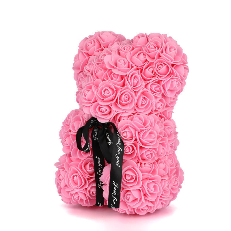 2023 Hot Artificial Flower Rose Gifts For Valentine's Day 25cm 40cm Artificial Foam Teddy Bear Rose Bear Flower