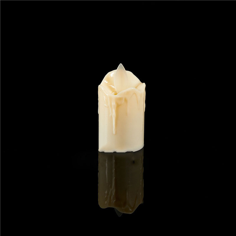 Battery powered flameless Lighting Flickering pillar led candle in clear glass with moving flame electronic candles