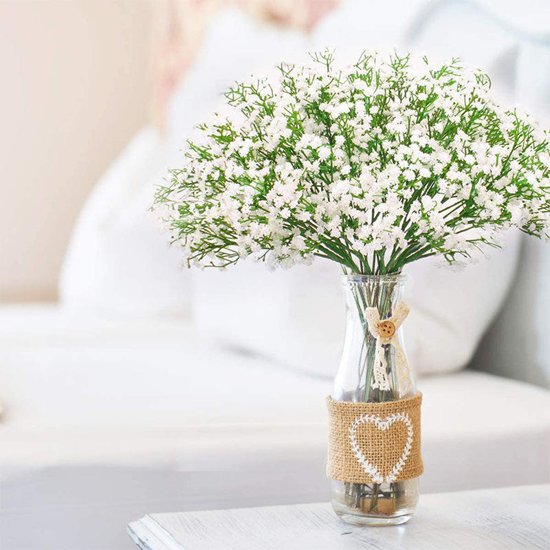 Plastic White Babysbreath Artificial Gypsophila Flowers Bouquet Mini Faux Baby Breath For Wedding Table Garland Wall Decor