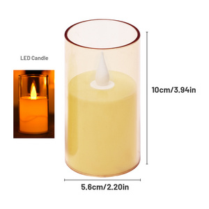 A00115-Led Candles Lights With Batteries Flameless Clear Glass Candles For Wedding