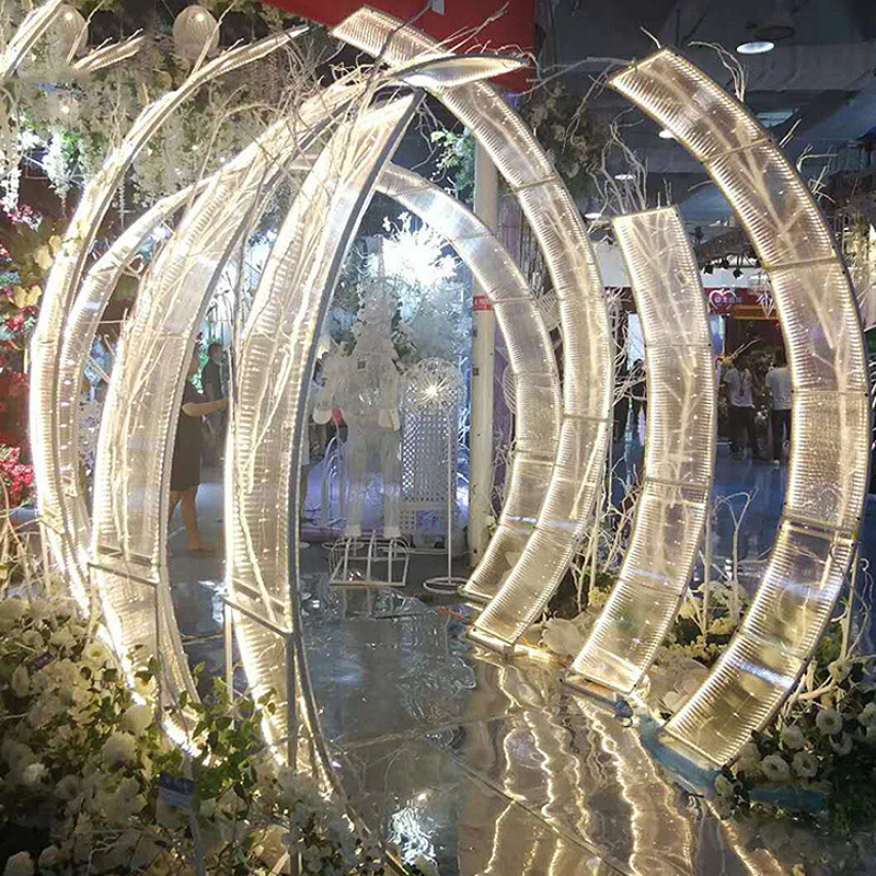 New Style 7 Pcs Iron Arches Optional Led Wedding Arch Centerpieces For Wedding Table Wedding Arch