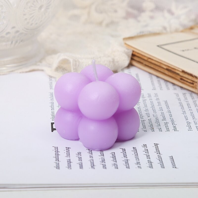 Wholesale Soy Wax Little Mini Bubble Cube Scented Candle For Wedding Gift Clear Transparent Box Packing