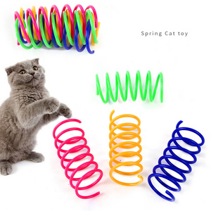 Hot Selling Mini Portable Colorful Jumping Playful Interactive Bulk Cat Toys,Plastic Springs Eco Friendly Cat Toy