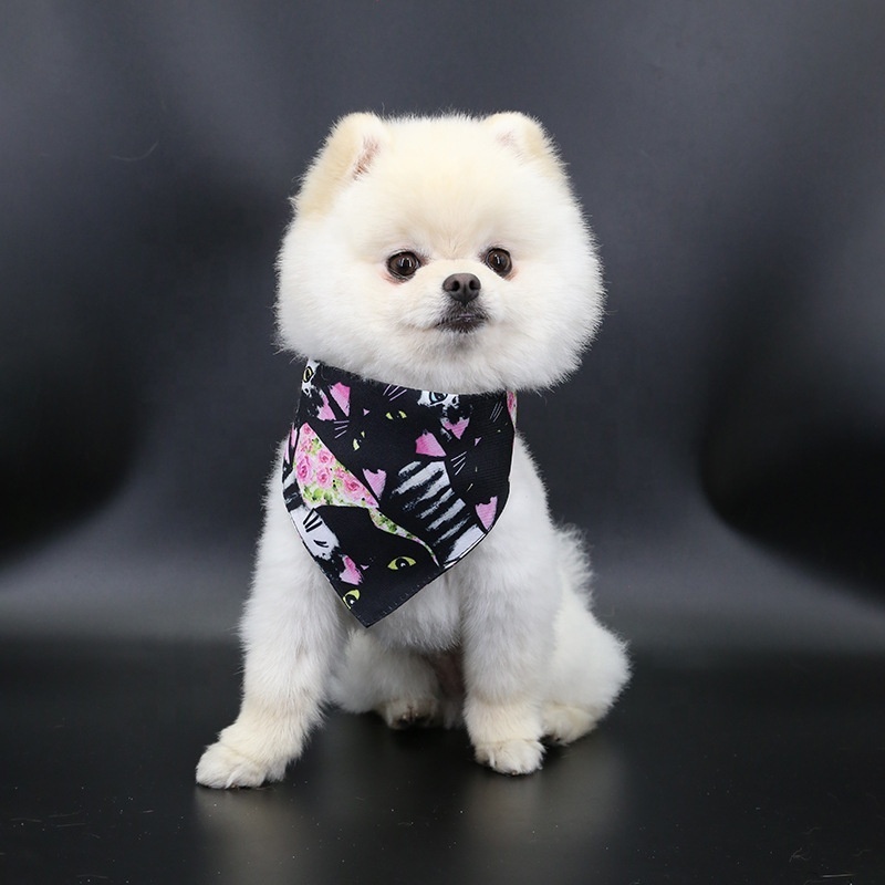 Free Samples Adjustable Custom Print Cute Cheap Dog Bandanas,Dog Scarf Bandana Wholesale Matching With D Ring