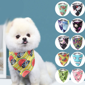 Free Samples Adjustable Custom Print Cute Cheap Dog Bandanas,Dog Scarf Bandana Wholesale Matching With D Ring