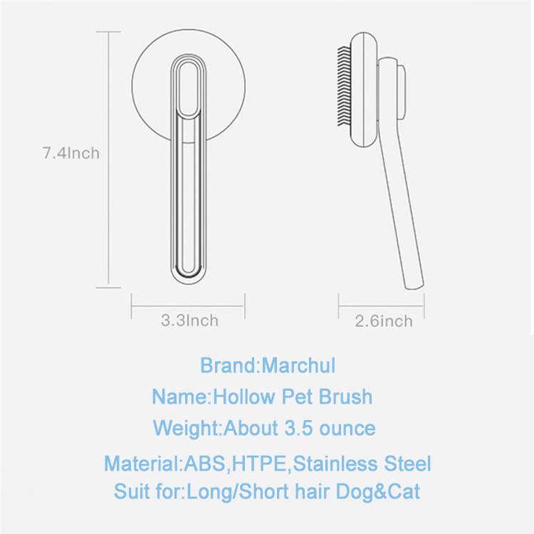 2022 New Stainless Steel Cat Brush Pet Comb Self Cleaning,Self Cleaning Hair One Key Pet Remove Hair Comb For Dog And Cat