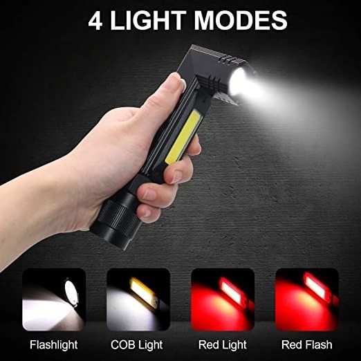 multifunction led torch light cob led flashlight 90 rotating degree flashlights rechargeable work light for car repair