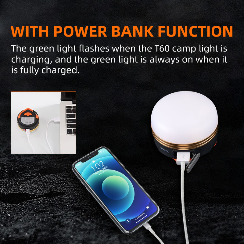 Rechargeable Portable LED Camping Lantern light  with Power Bank Magnetic for Camping /Emergency