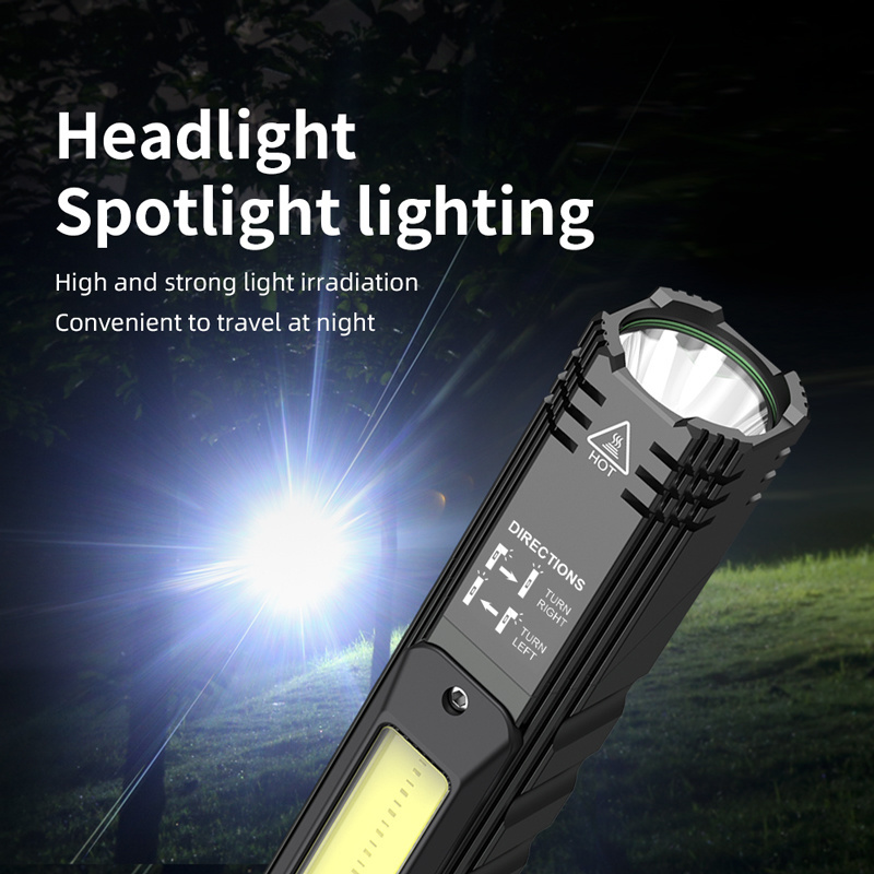 Factory COB side light rechargeable G19 flashlight rotating magnetic suction flashlight multi function use