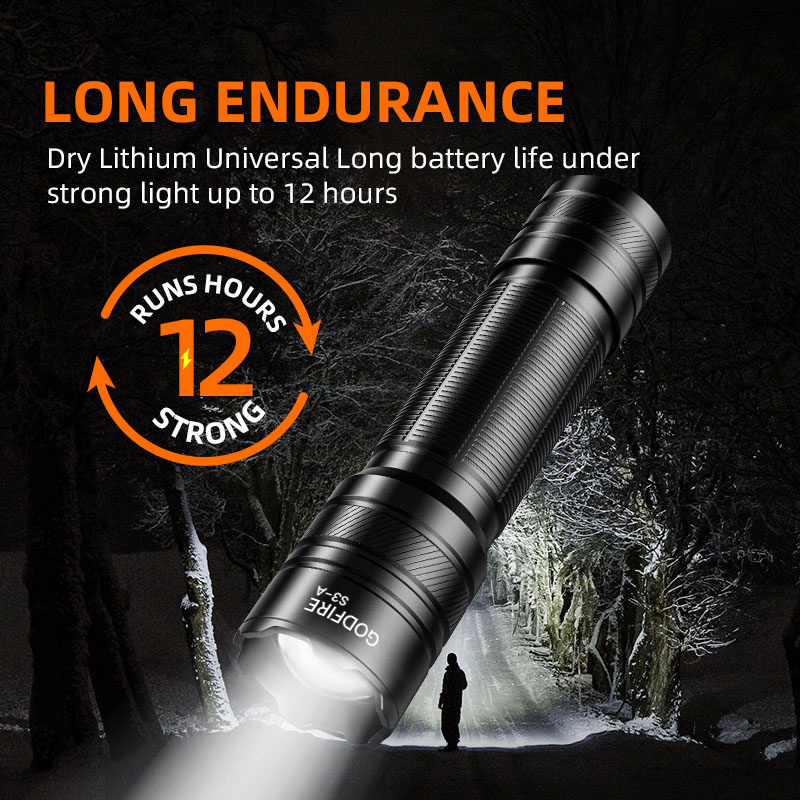 GODFIRE LED Flashlight Portable  Torches Flashlights for Outdoor Camping Hiking Home