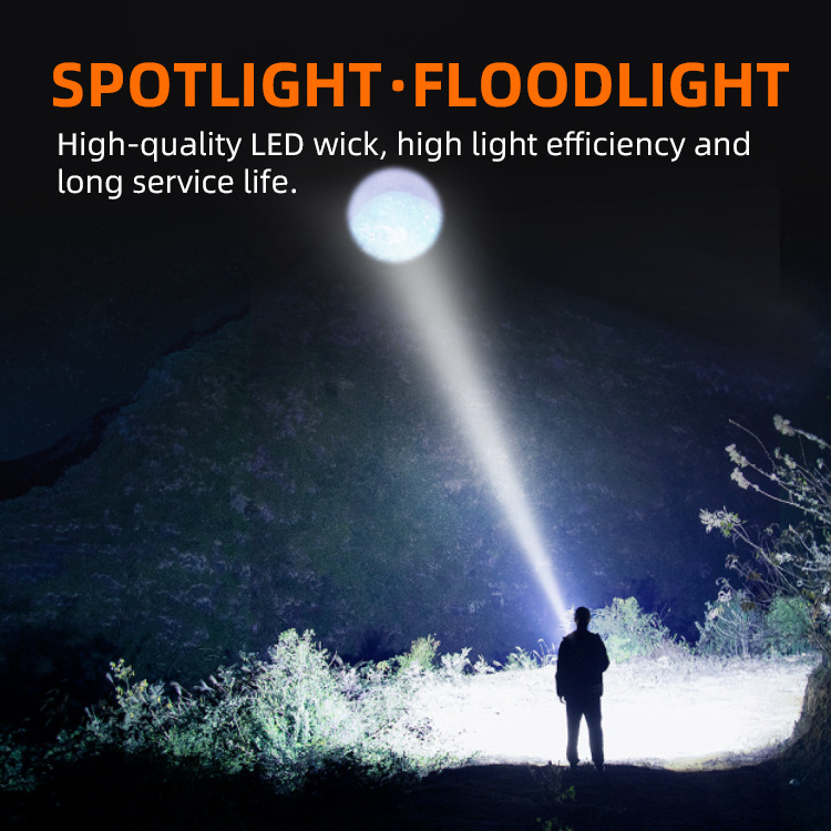 New Design hand search light Outdoor Lighting long Distance Hunting Waterproof Rechargeable LED Searchlight