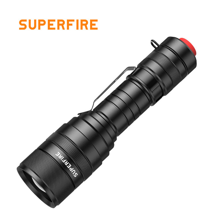 Supfire china factory high power 10W 1100lumens Zoomable Led Flashlight 5 Modes With Belt Clip camping led flashlight