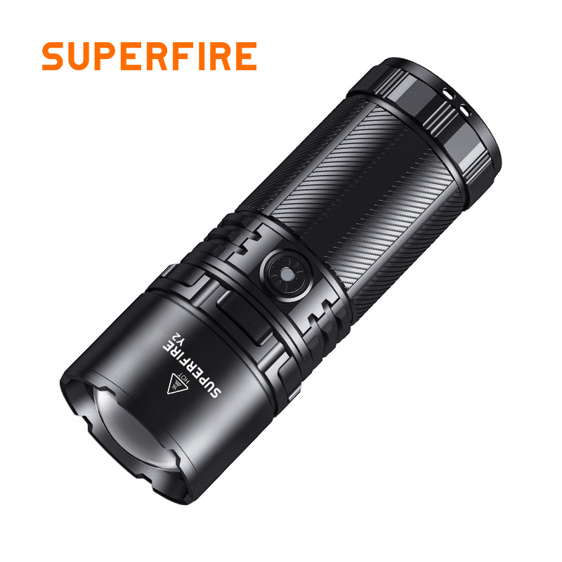 Customized Professional Aluminum Alloy Appearance Powerful Torch Led Zoom Flashlight With Tail Rope