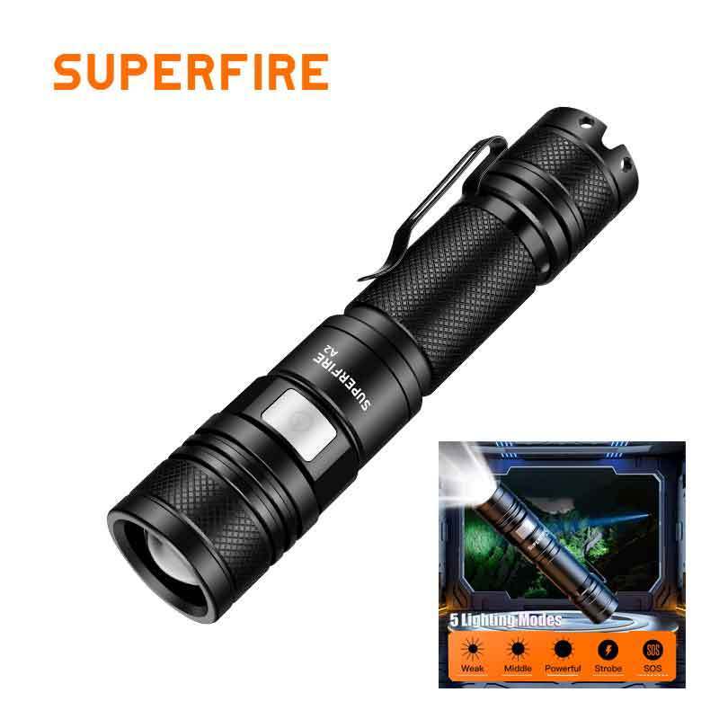 Portable Mini flashlights torches rechargeable zoomable 18650 EDC flashlight  Led Torch Light for outdoor