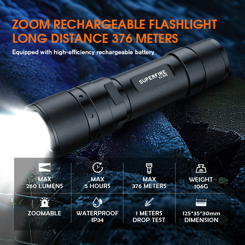 led torch high power rechargeable flashlight torch 18650 super bright zoom torch tactical led flashlight