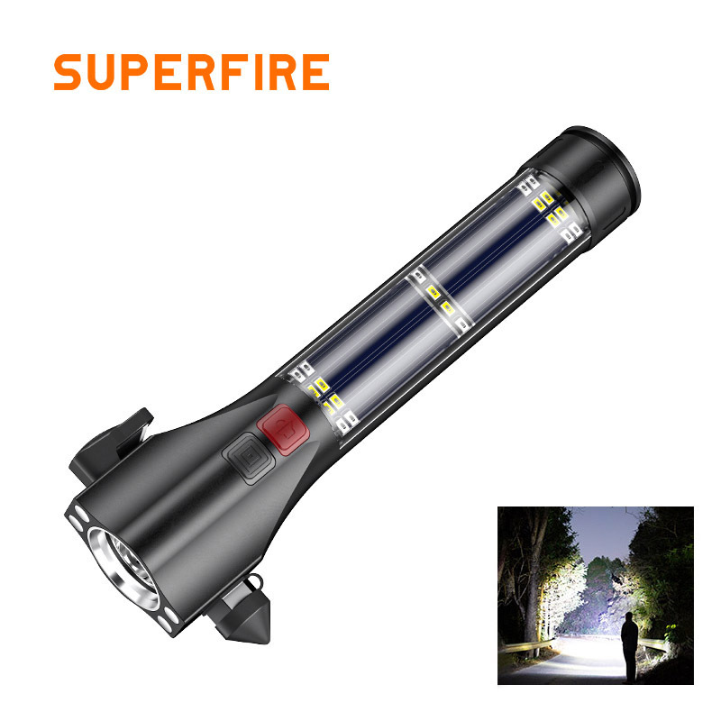 Solar Multifunctional Flashlight Magnetic Hand Car Flashlight For Emergency