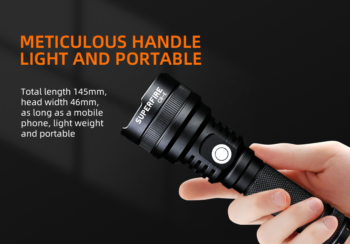 Hot selling portable black torch light rechargeable waterproof led flashlight for camping