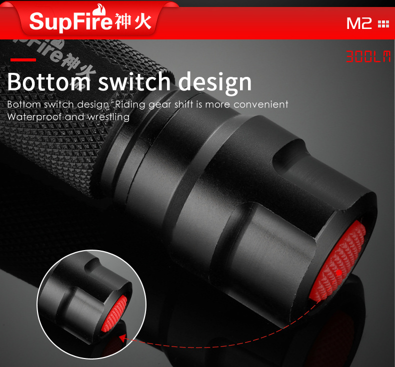 Supfire  torch light XPE hunting flashlight rechargeable 18650 battery led torch flashlight  flashlights