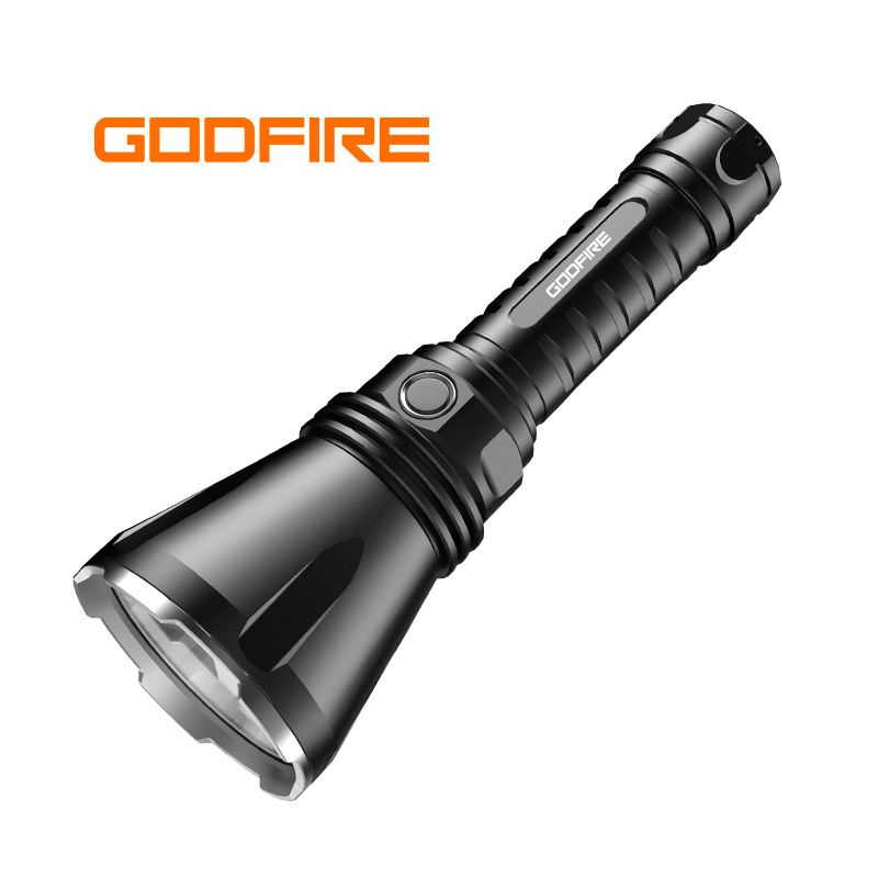 GODFIRE Rechargeable LED Flashlight 1km IP55 waterproof  flashlight TF01 Long Beam Distance Spotlight for Hiking and Hunting