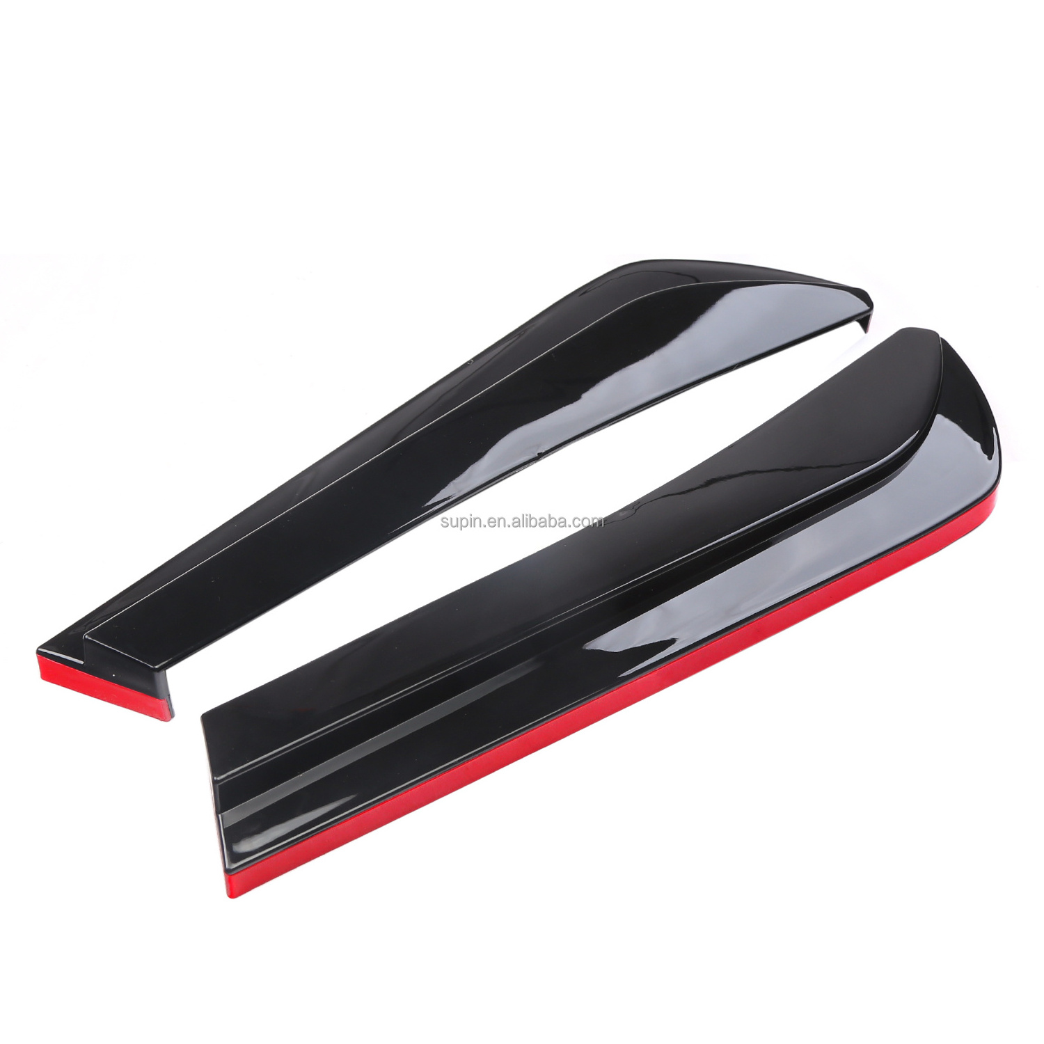 DTouch Car Rear Bumper Lip Diffuser  Protect Splitter Spoiler Gloss Black with Red Trim Universal Fit Most Vehicles