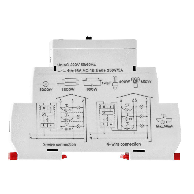 Factory Direct Sale 230V AC16A Delay off Relay Lighting Timer Switch Din Rail width Mechanical Timer Switch