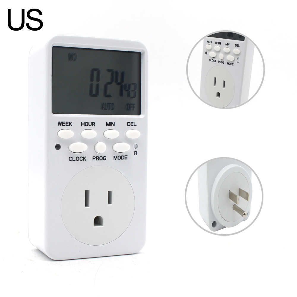 24h Electronic Timer Switch 220v Programmable Digital  Kitchen Timers Eu Uk Uk Us Fr School Bell Timer Plug Socket