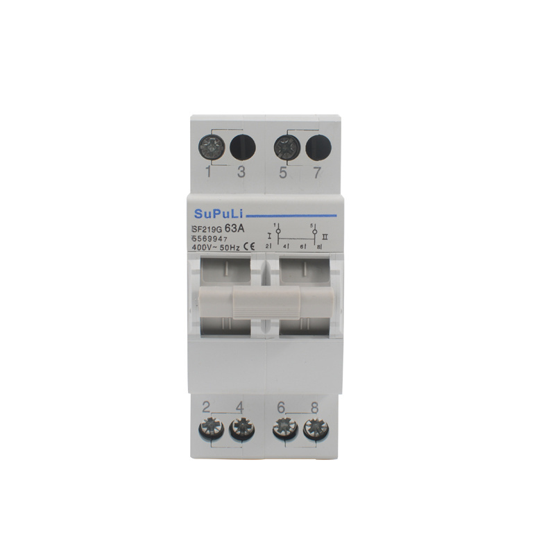 SF219G 40A 63A 400V Modular Changeover Switch MTS Din Rail Dual Power Isolation Switch Manual Transfer Switch