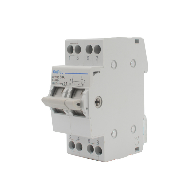 SF219G 40A 63A 400V Modular Changeover Switch MTS Din Rail Dual Power Isolation Switch Manual Transfer Switch