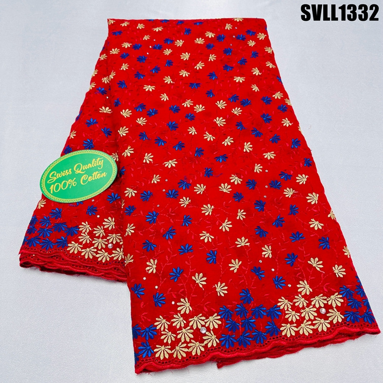 Supoo Swiss Voile Lace In Switzerland With Eyelet African Nigerian Lace Fabric With Stones French Cotton Lace Fabric