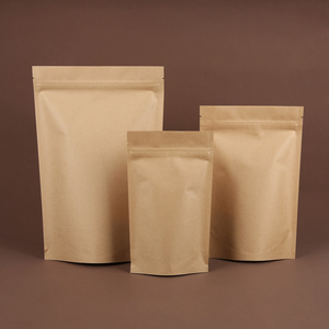 50g kraft paper stand up pouch with zipper doyen bottom food grade packaging  no print directly ship heat seal gift bag