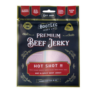 Food grade Digital packaging Custom mylar bags Heat seal Reseal pouch Matt Black flat foil pouches with zipper beef jerky bags