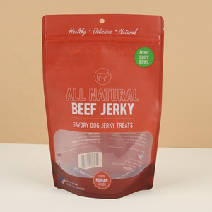 Custom Printing Food Grade Plastic Zipper Bag Food Snack Pork Beef Jerky Packaging Bag  Stand Up Pouch